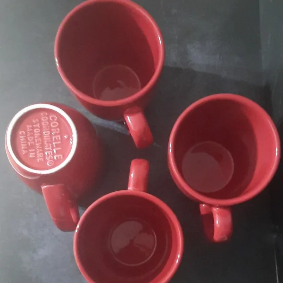 4 Pc Corelle Coordinates Bold Red Mug Set - Picture 3 of 4